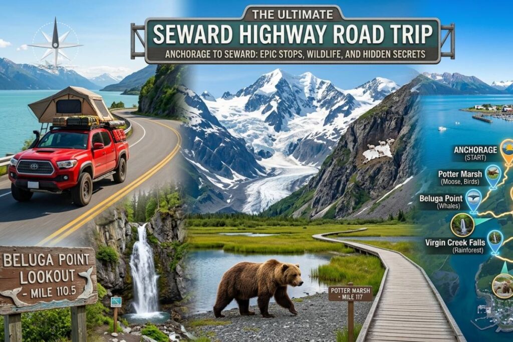 The Ultimate Seward Highway Road Trip from Anchorage to Seward with Epic Stops Wildlife and Secrets