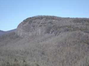 Looking Glass Rock granite face seen from John Rock, Pisgah National Forest, North Carolina