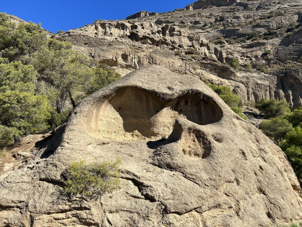 Rock formations above the El Chorro gorge in Andalusia, Spain
